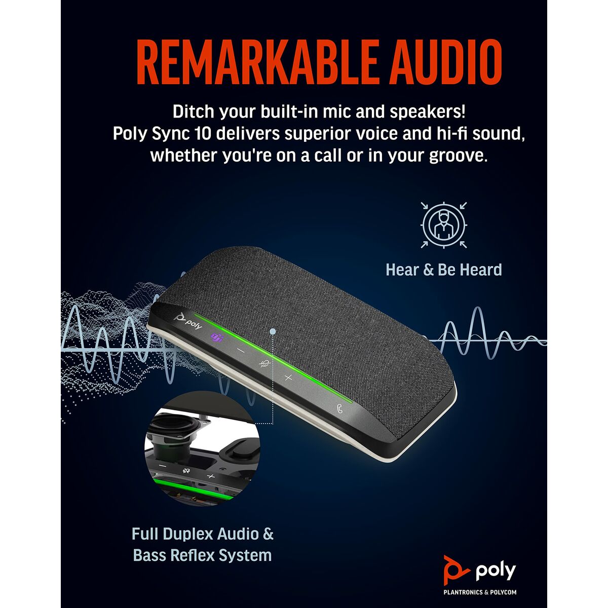 Portable Bluetooth Speakers Poly 77P34AA-6