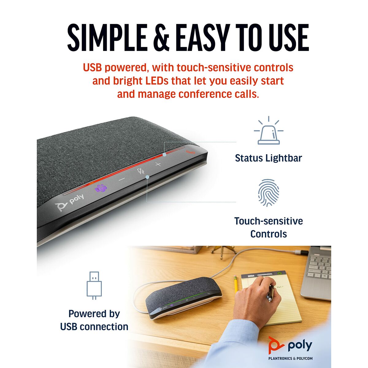 Portable Bluetooth Speakers Poly 77P34AA-5