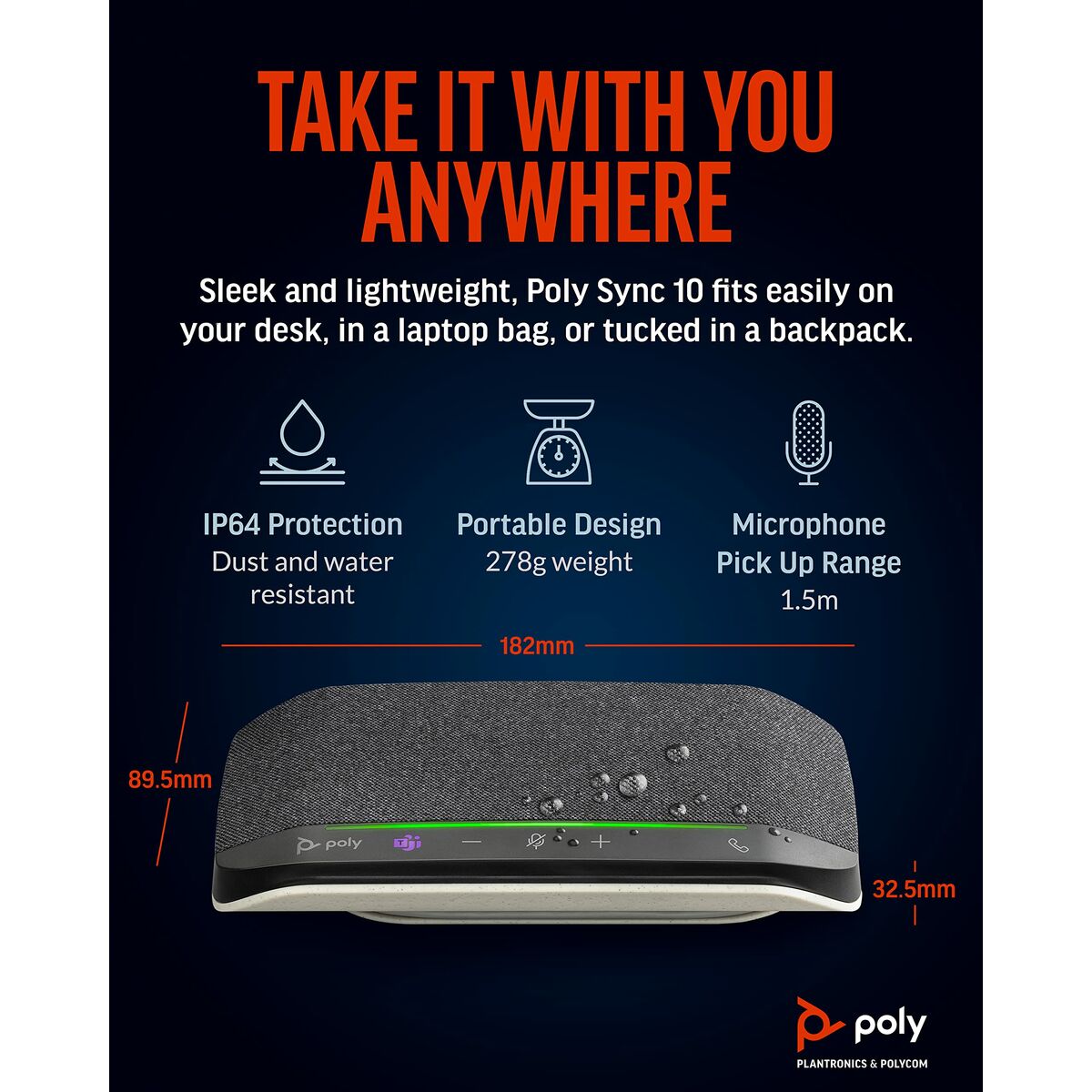 Portable Bluetooth Speakers Poly 77P34AA-4