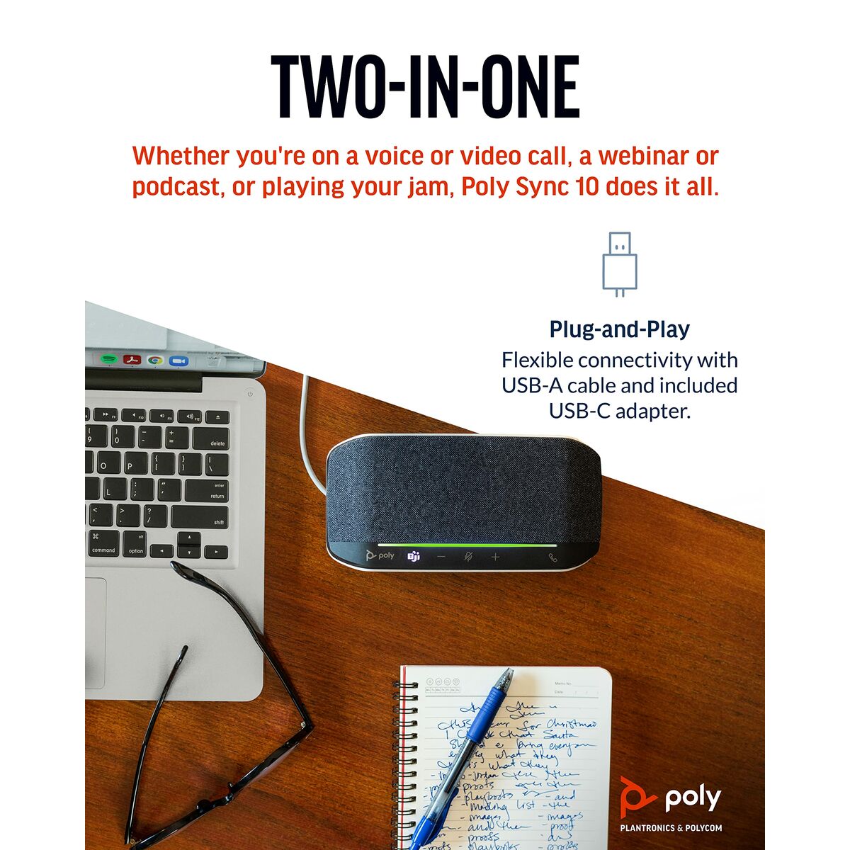 Portable Bluetooth Speakers Poly 77P34AA-3