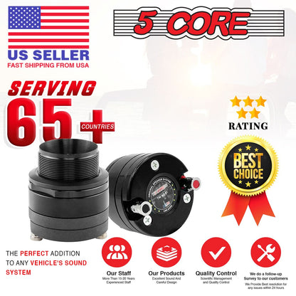 5 Core Super Tweeter 1" 200W Max 4Ohm Neodymium Magnet Titanium Bullet Speaker Horn-4