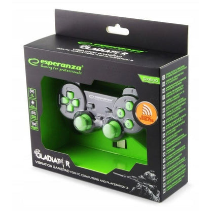 Wireless Gaming Controller Esperanza Gladiator GX600 USB 2.0 Black Green PC PlayStation 3-1