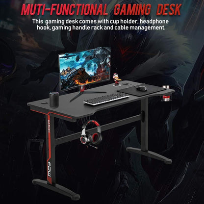 Extra Large Ergonomic Gaming Desk with Cup Holder-2