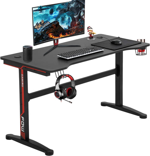 Extra Large Ergonomic Gaming Desk with Cup Holder-0